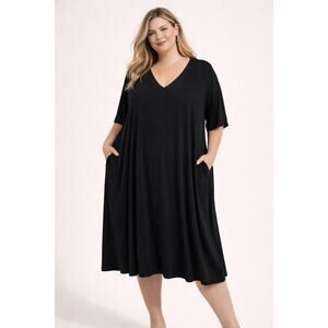 Flutter lagonlook dress black with pockets plus size 2X